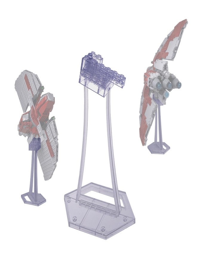 BrickVisions Display Stand for Lego 75362 Ahsoka Tano’s T-6 Jedi Shuttle. Plastic Transparent Angled Display Stand only. - Image 4